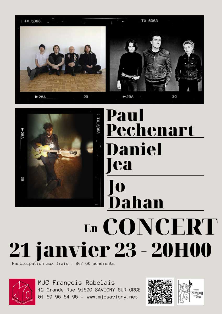Concert Paul Péchenart, Daniel Jea, Jo Dahan le 21 janvier 2023 à 20 h 00